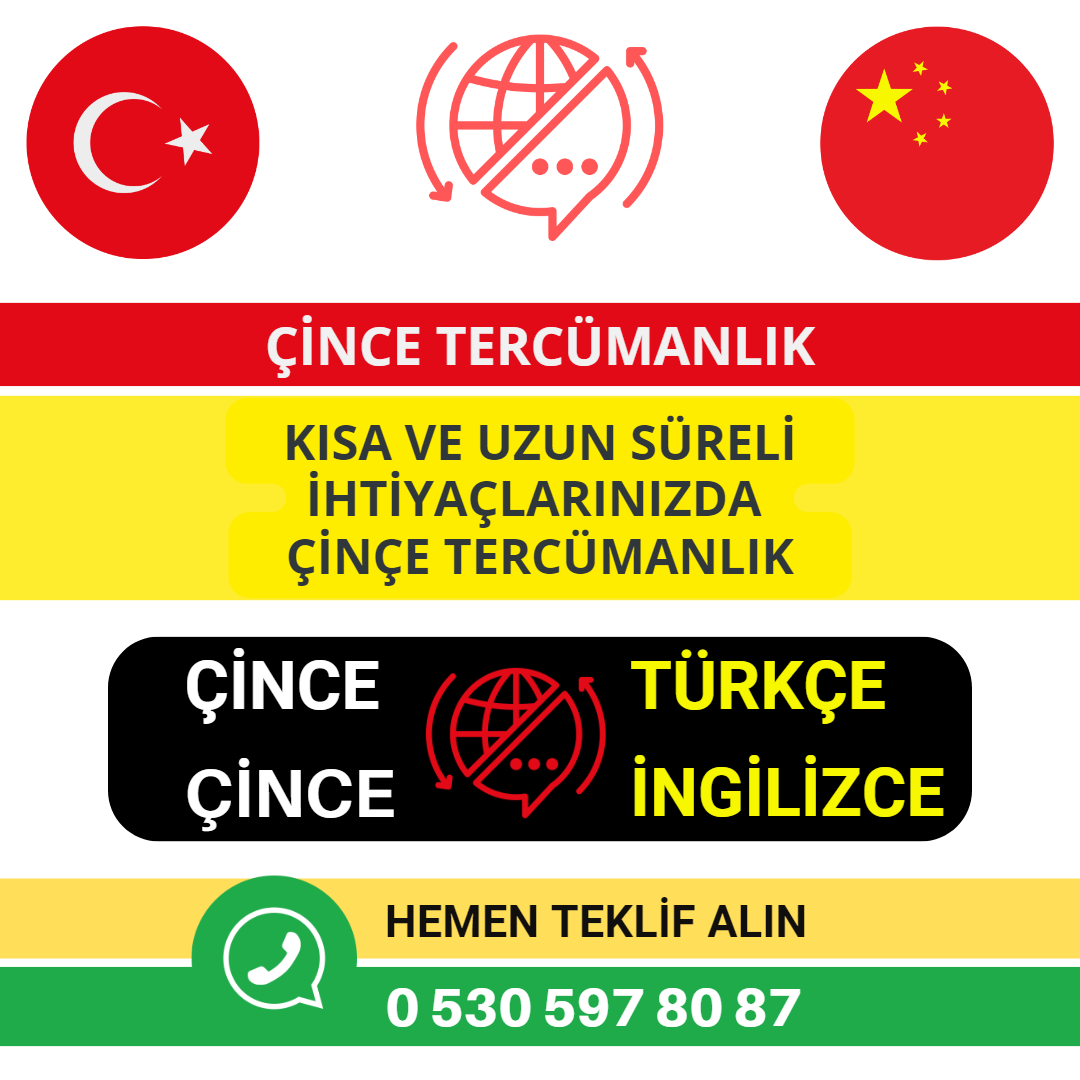 Türkiye ve Çin'de
Çince Türkçe Tercümanlık Hizmetleri